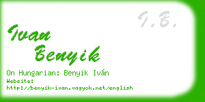 ivan benyik business card